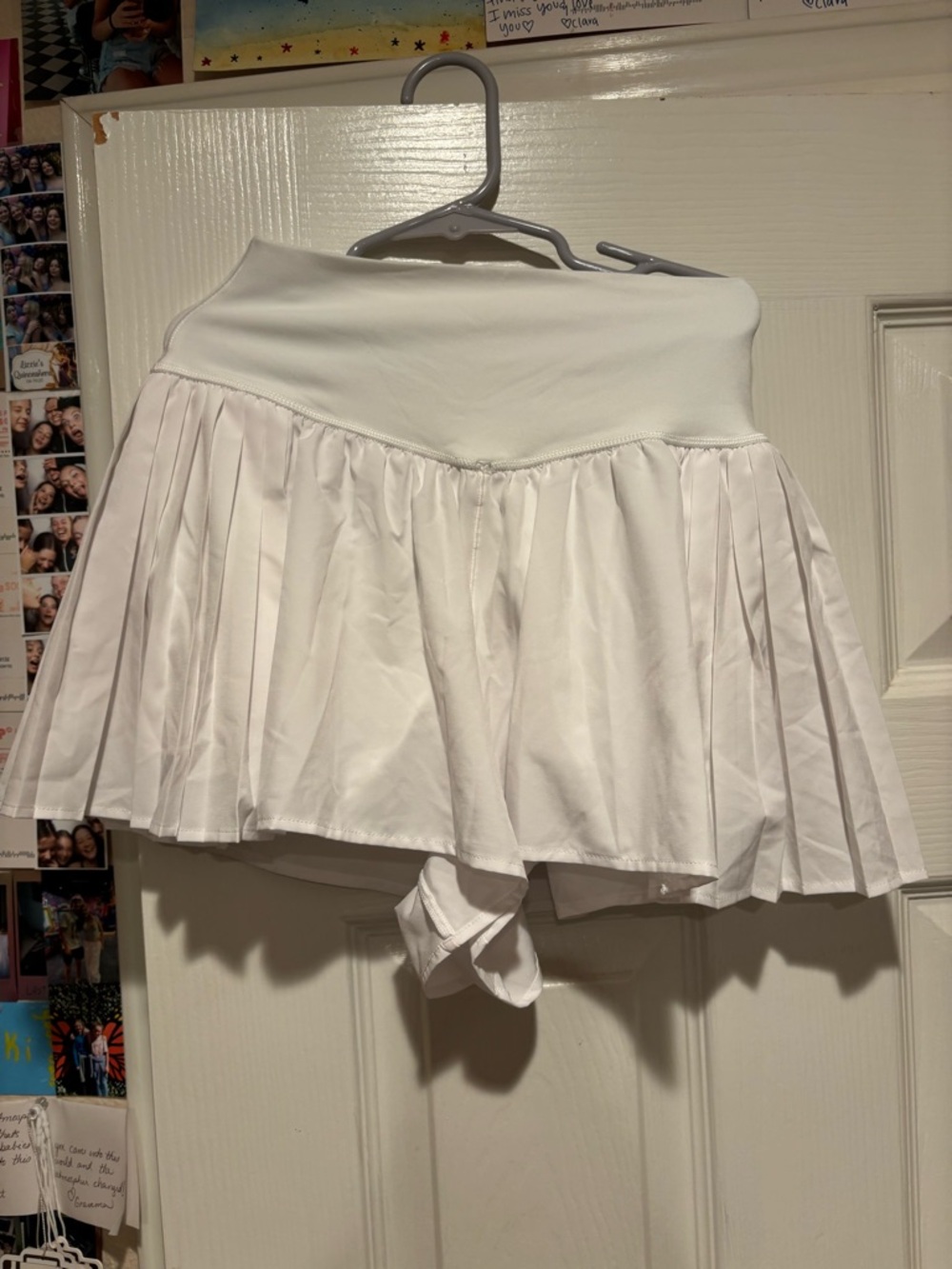 White Pleated flowy shorts